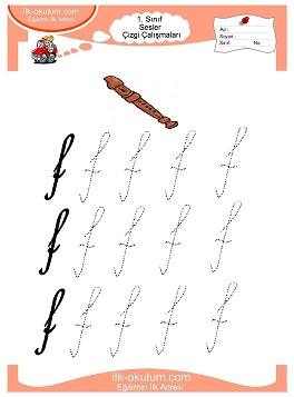 Çocuklar İçin Sesler Çizgi Çalışmaları Çalışma Sayfaları 